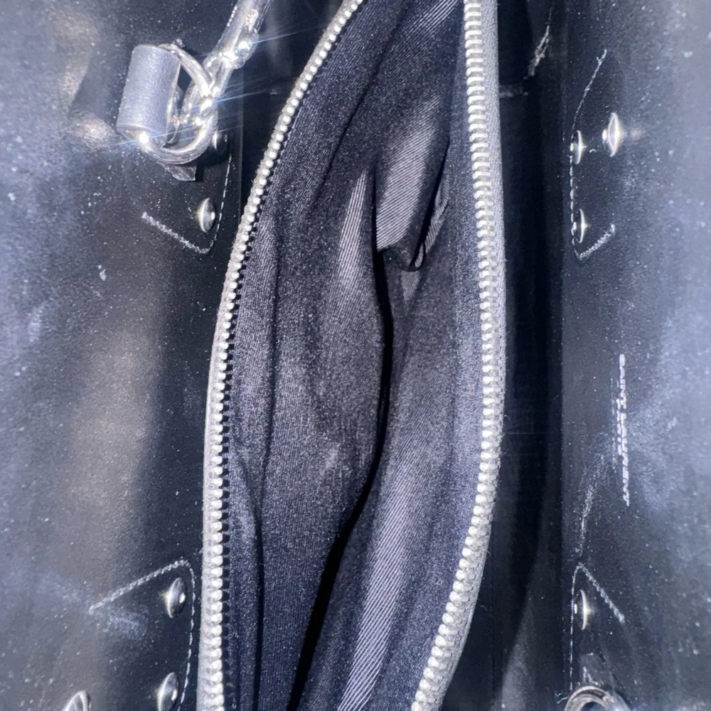 Saint Laurent Black Embossed Leather Briefcase
